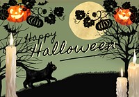 Illustration of black cat for Halloween themed background