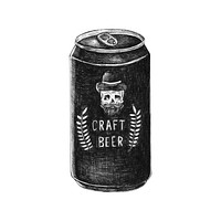 Hand-drawn craft beer can