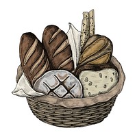 Illustration of a bread basket