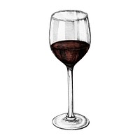 Illustration of a glass of red wine
