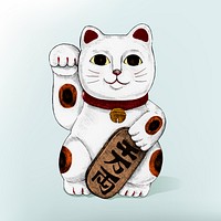 Illustration of Japanese lucky cat