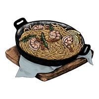Illustration of a seafood pasta