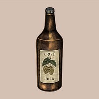 Illustration of a bottle of craft beer