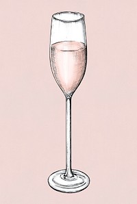 Hand drawn champagne glass