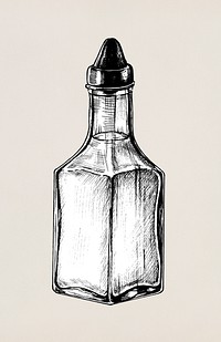Hand drawn vinegar dispenser bottle