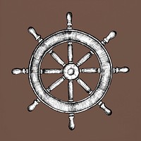 Hand drawn ship wheel