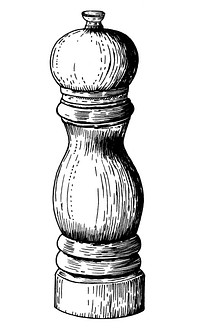 Hand drawn pepper mill