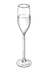 Hand drawn champagne glass