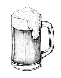 Hand drawn beer alcoholic drink
