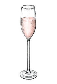 Hand drawn champagne glass