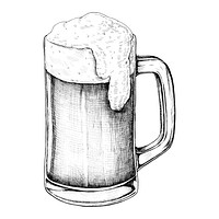 Hand drawn beer alcoholic drink