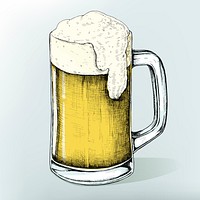 Hand drawn beer alcoholic drink