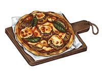 Hand-drawn stone-oven pizza