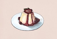 Hand-drawn pudding a savory dish