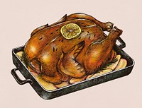 Drawing of baked chicken