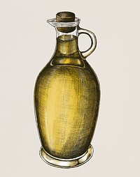 Hand drawn pitcher of olive oil