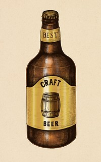 Hand-drawn craft beer bottle