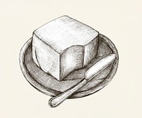 Hand-drawn butter isolated