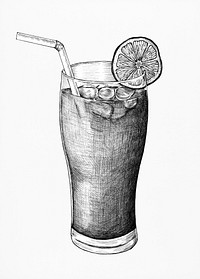 Hand-drawn lemon iced tea