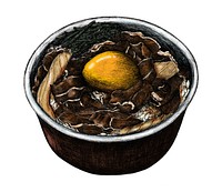 Hand drawn gyudon Japanese beef bowl