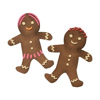 Hand drawn a pair of gingerbread cookies