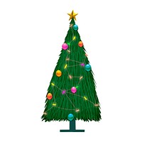 Hand drawn decorated Christmas tree