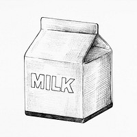 Hand drawn small carton of milk