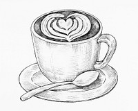 Hand drawn latte art drink