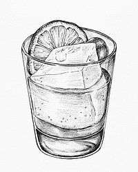 Hand drawn lemonade with ice