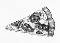 Hand drawn slice of pizza