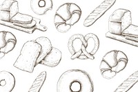 Hand drawn freshly bake croissant illustration