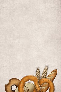 Hand drawn vintage baked bread banner