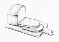 Hand drawn freshly bake loaf illustration