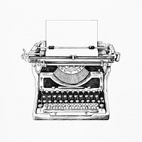 Hand drawn retro typewriter