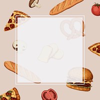 Blank junk food frame design vector