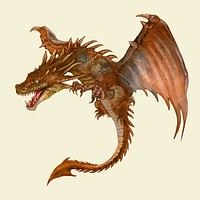 Flying mythological dragon isolated vector