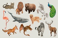 Various wild animals illustration collection