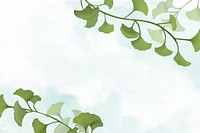 Green ginkgo leaf framed background vector