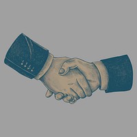Hand drawn shaking hands together