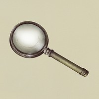 Hand drawn magnifying glass retro style
