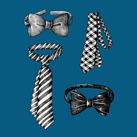 Hand drawn bow and necktie