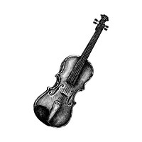 Hand drawn violin isolated on white background