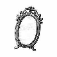 Hand drawn mirror isolated on white background