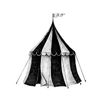 Hand drawn sketch of a circus tent