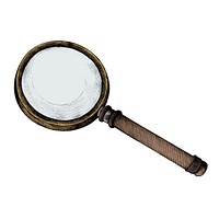Hand drawn sketch of a magnifying glass