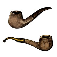 Hand drawn sketch of a wooden pipe