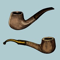 Hand drawn sketch of a wooden pipe