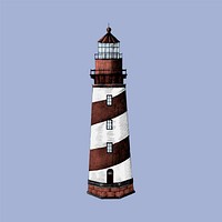 Old lighthouse vintage style illustration