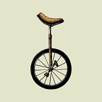 Hand drawn sketch of old fashioned unicycle