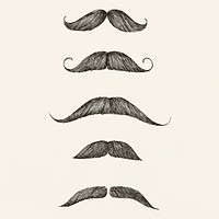 Hand drawn moustache isolated on background